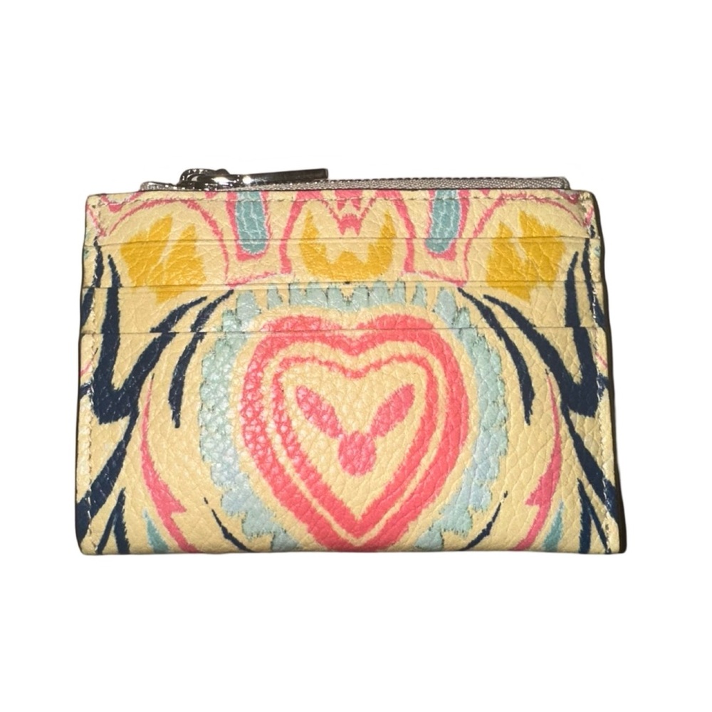 Etro Multicolor Paisley Heart Card Holder Wallet